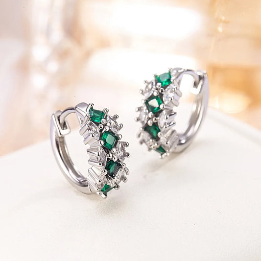 925 Silver Green Zircon Earrings – Timeless Elegance & Luxury