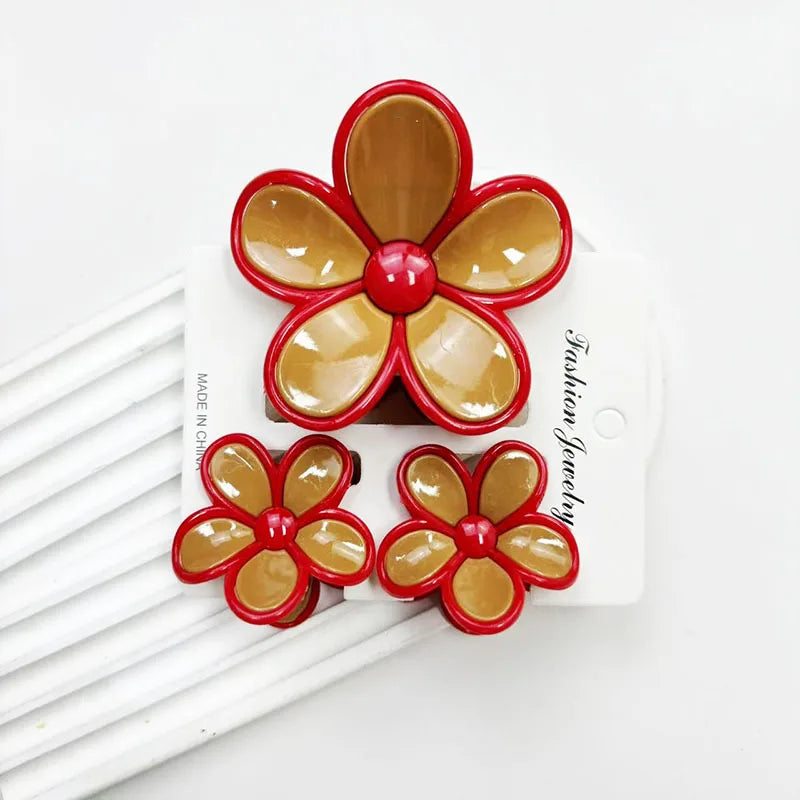 3pcs Pastel Flower Hair Accessories – Soft & Feminine Look