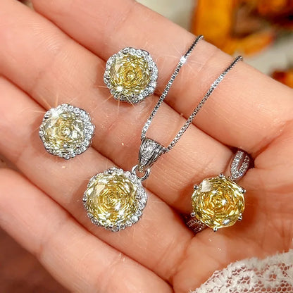 Yellow Zircon Jewelry Set – Luxury Collection