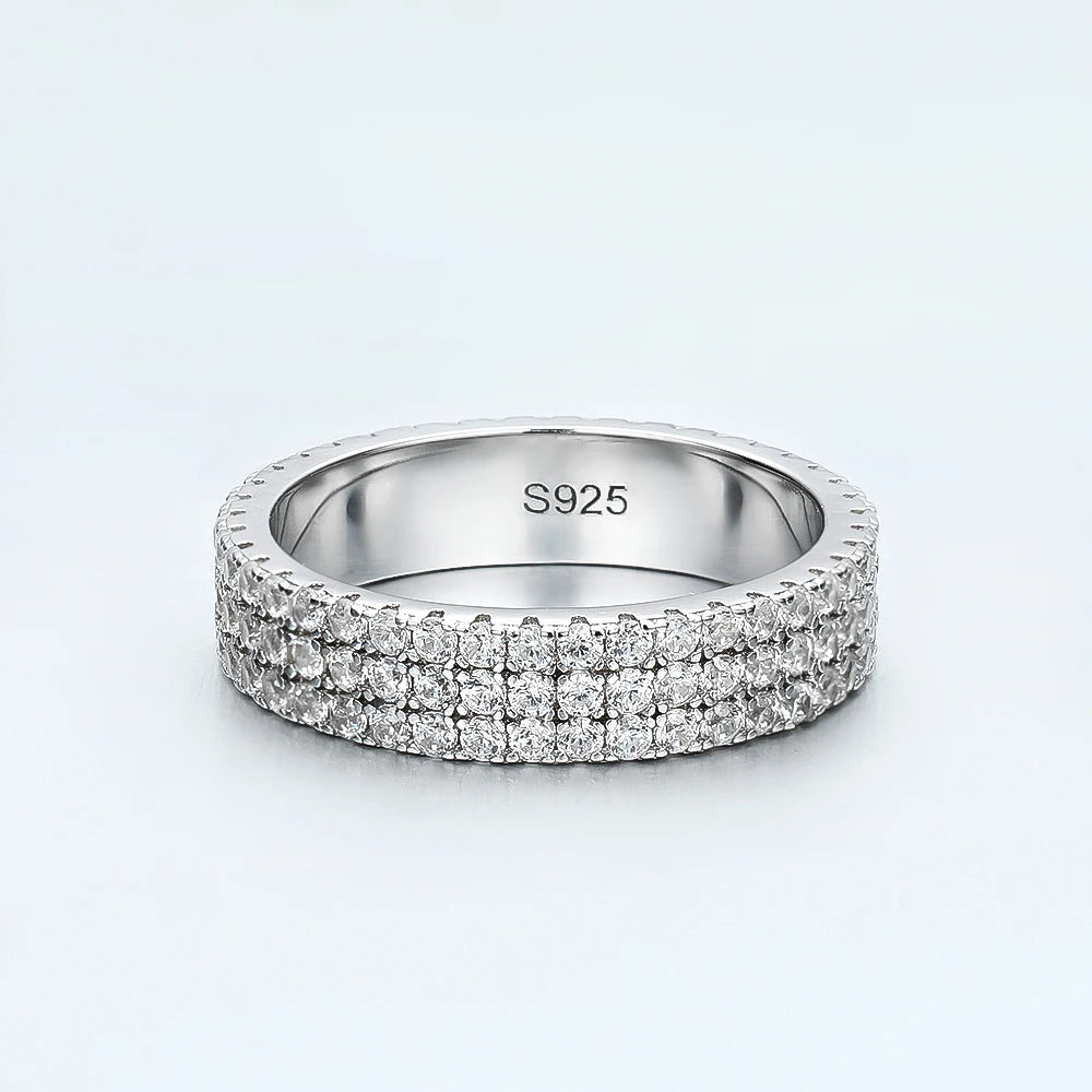 925 Sterling Sliver Moissanite Eternity Ring - Luxury Sparkling Band