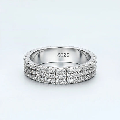 925 Sterling Sliver Moissanite Eternity Ring - Luxury Sparkling Band