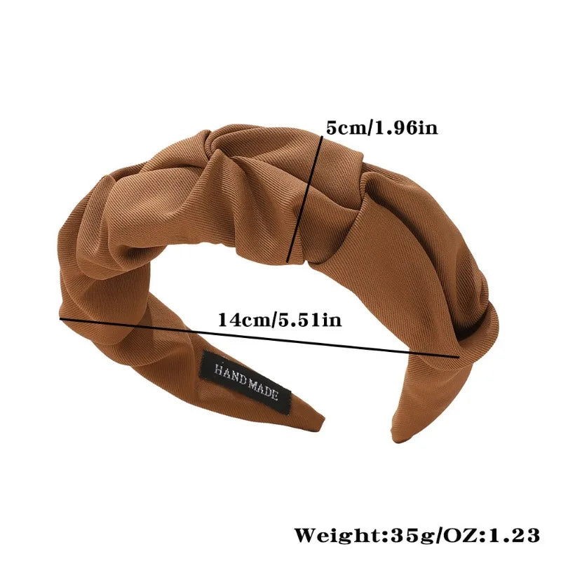 Crumpled Cotton Headband – Wide Soft Hair Accessory for Women