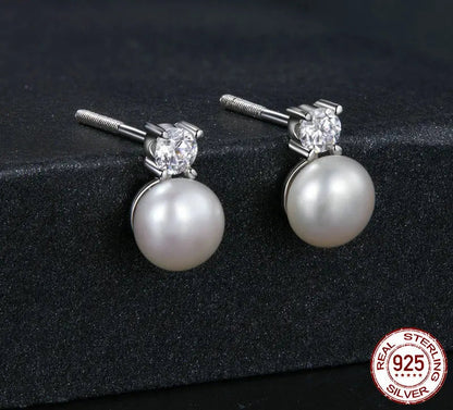 Luxury Natural Pearl Jewelry Set | 925 Sterling Silver Earrings & Pendant Necklace | Elegant Bridal & Gift Jewelry