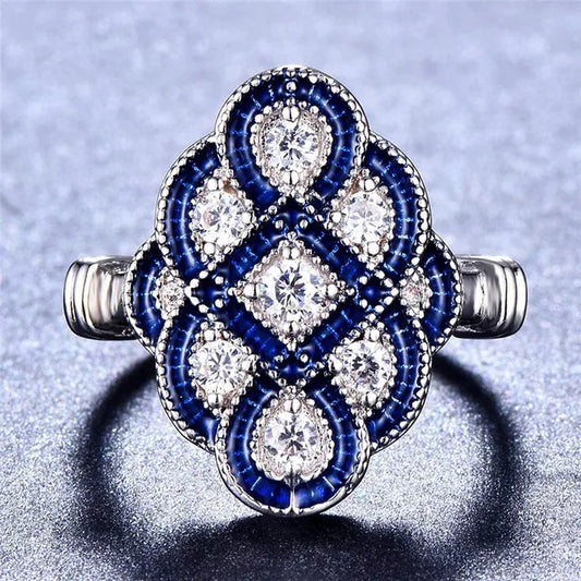 Luxury Zirconia Statement Ring - Elegant Women's  Jewelry