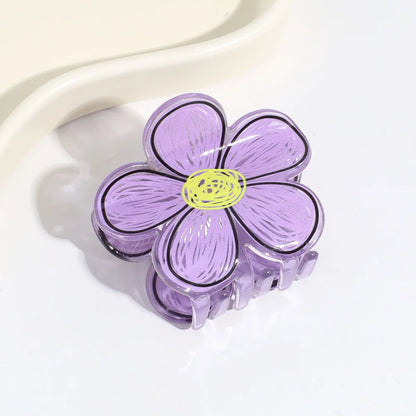 Small Feminine Flower Hair Claw – Cute Pastel Hair Accessory for Women & Girls