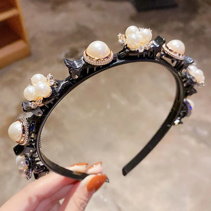 Pearl & Rhinestone Hairband – Stylish Hair Accessory for Women & Girls