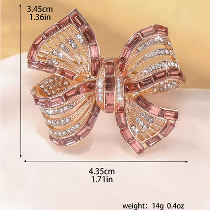 Luxury Crystal Bow Brooch – Elegant Ribbon Pin for a Refined Look