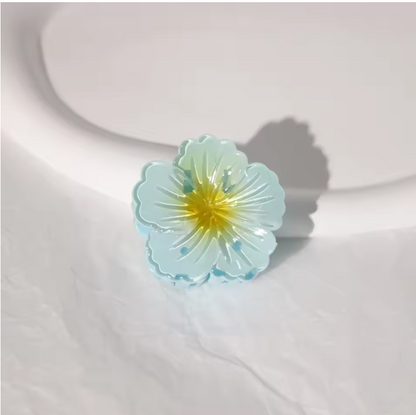 Korean Pastel Flower Hair Claw – Soft Resin Bloom Clip