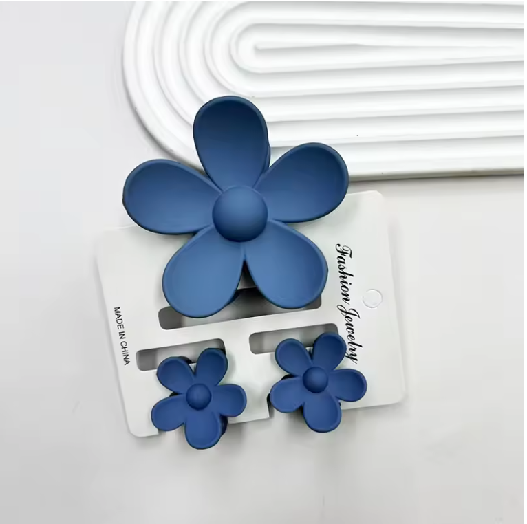 3pcs Pastel Flower Hair Accessories – Soft & Feminine Look