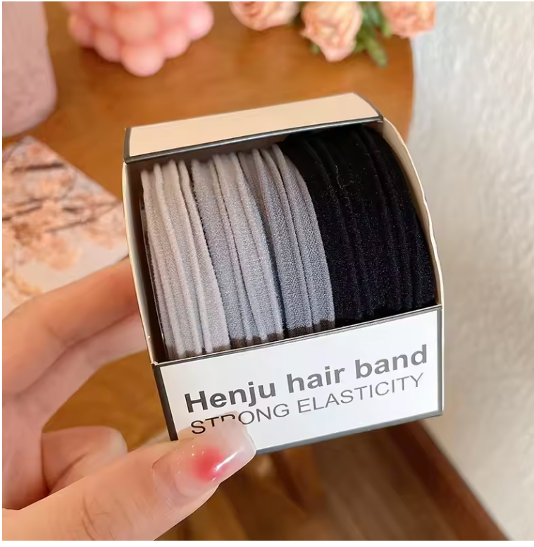 Colorful High-Elastic Hair Tie Set – Soft Nylon & Rubber Hair Bands | Cute Hair Accessories for Women & Girls