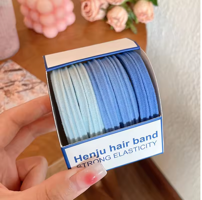 Colorful High-Elastic Hair Tie Set – Soft Nylon & Rubber Hair Bands | Cute Hair Accessories for Women & Girls