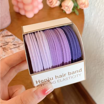 Colorful High-Elastic Hair Tie Set – Soft Nylon & Rubber Hair Bands | Cute Hair Accessories for Women & Girls