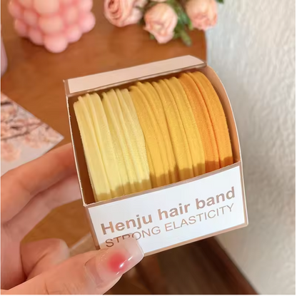 Colorful High-Elastic Hair Tie Set – Soft Nylon & Rubber Hair Bands | Cute Hair Accessories for Women & Girls