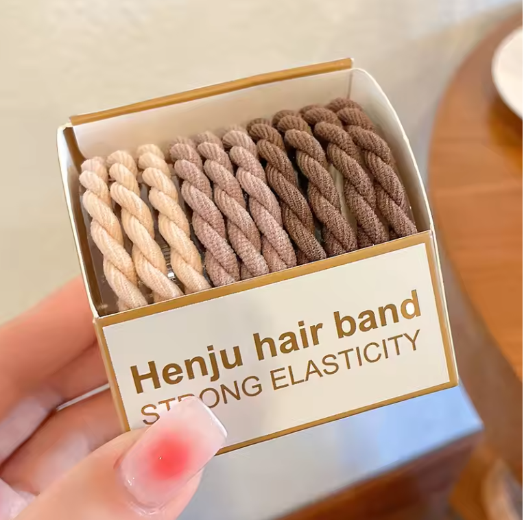 Colorful High-Elastic Hair Tie Set – Soft Nylon & Rubber Hair Bands | Cute Hair Accessories for Women & Girls