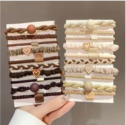 Simple & Soft Elastic Hair Tie Set – Mixed Hair Accessories