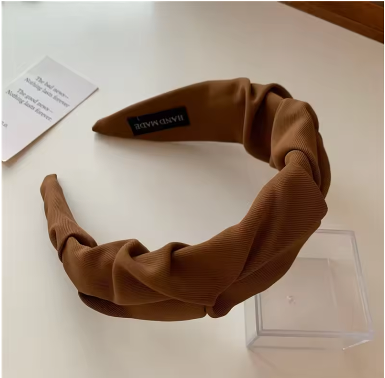 Crumpled Cotton Headband – Wide Soft Hair Accessory for Women