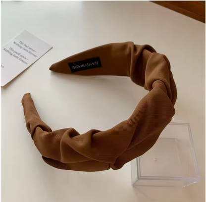 Crumpled Cotton Headband – Wide Soft Hair Accessory for Women