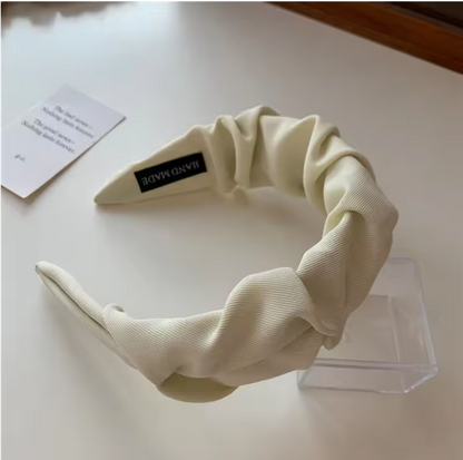 Crumpled Cotton Headband – Wide Soft Hair Accessory for Women