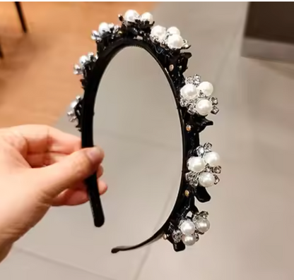 Pearl & Rhinestone Hairband – Stylish Hair Accessory for Women & Girls
