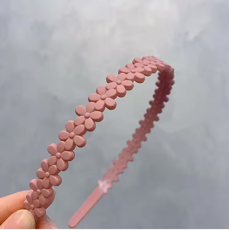 Matte Flower Cut-Out Headband – Stylish Hair Accessory for Women | Soft Acrylic Hair Hoop
