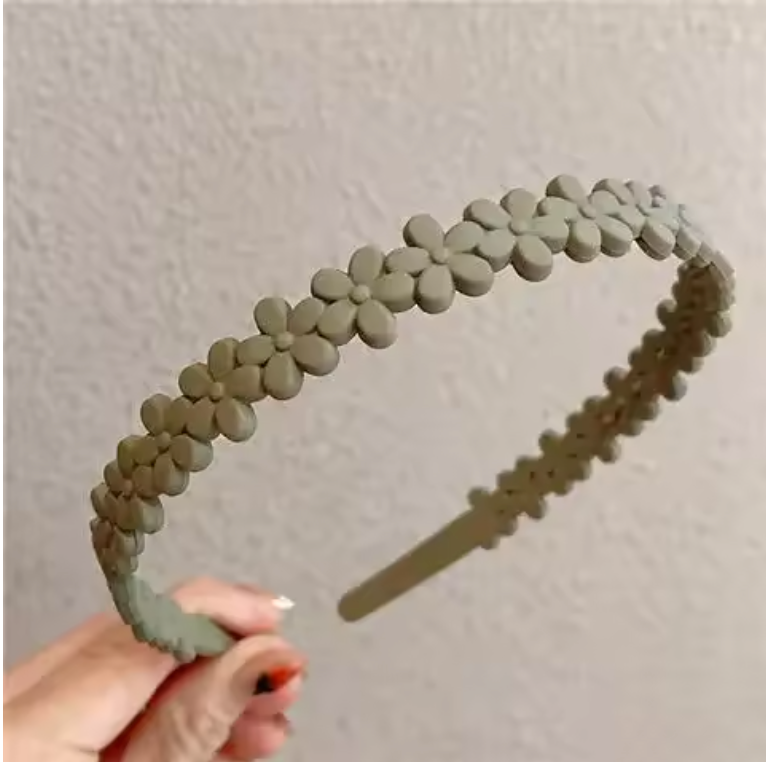Matte Flower Cut-Out Headband – Stylish Hair Accessory for Women | Soft Acrylic Hair Hoop