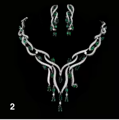 Luxury Zirconia Jewelry Set – Elegant Necklace & Earrings for Weddings & Parties