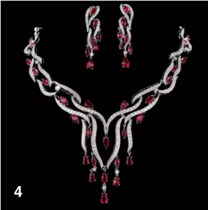 Luxury Zirconia Jewelry Set – Elegant Necklace & Earrings for Weddings & Parties
