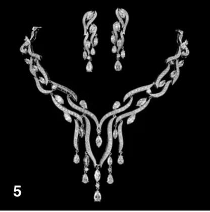 Luxury Zirconia Jewelry Set – Elegant Necklace & Earrings for Weddings & Parties