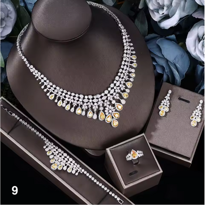 Luxury Bridal Jewelry Set – 4 Pieces with Zirconia Shine