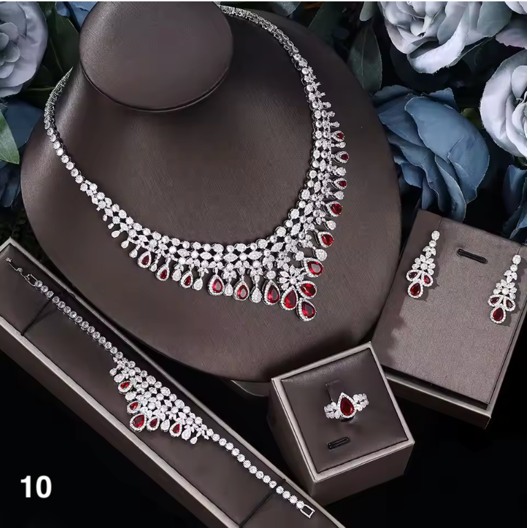 Luxury Bridal Jewelry Set – 4 Pieces with Zirconia Shine