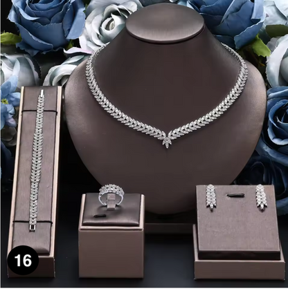 Luxury Bridal Jewelry Set – 4 Pieces with Zirconia Shine