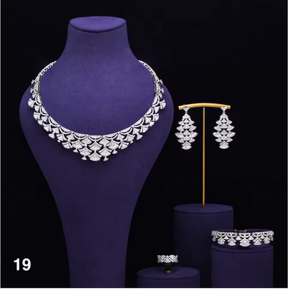 Luxury Bridal Jewelry Set – 4 Pieces with Zirconia Shine