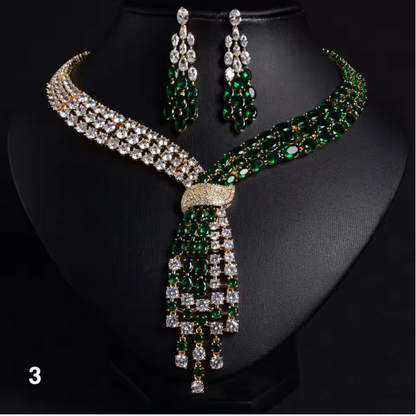 Luxury Water Drop Necklace & Earrings Set – Elegant Jewelry for Parties & Occasions