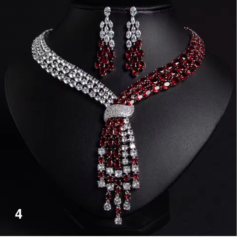 Luxury Water Drop Necklace & Earrings Set – Elegant Jewelry for Parties & Occasions