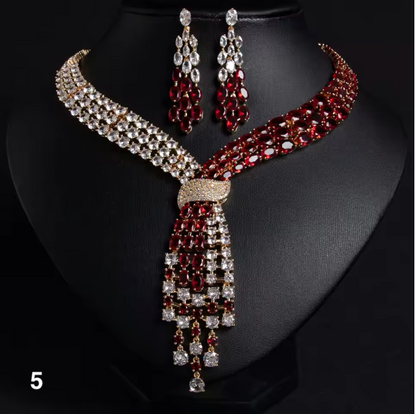 Luxury Water Drop Necklace & Earrings Set – Elegant Jewelry for Parties & Occasions