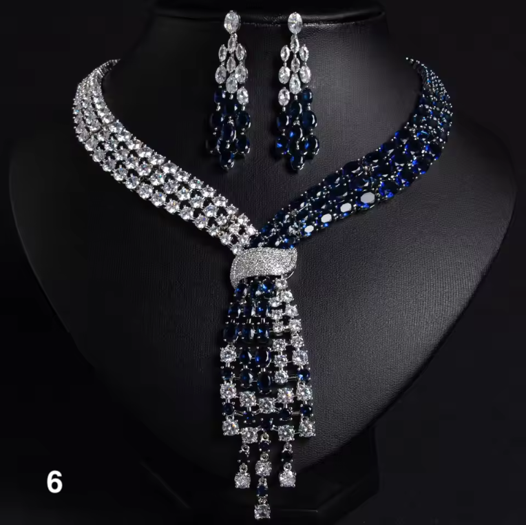 Luxury Water Drop Necklace & Earrings Set – Elegant Jewelry for Parties & Occasions