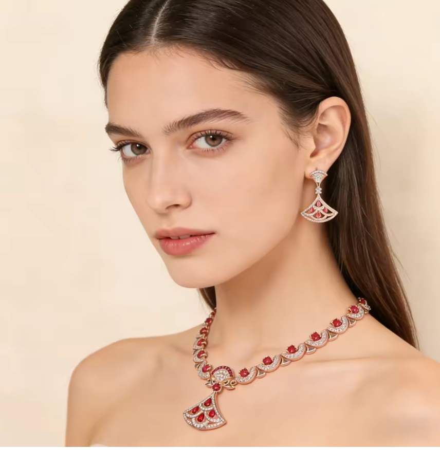 Luxury Zircon Pendant Necklace & Earrings Set – Elegant Jewelry for Women
