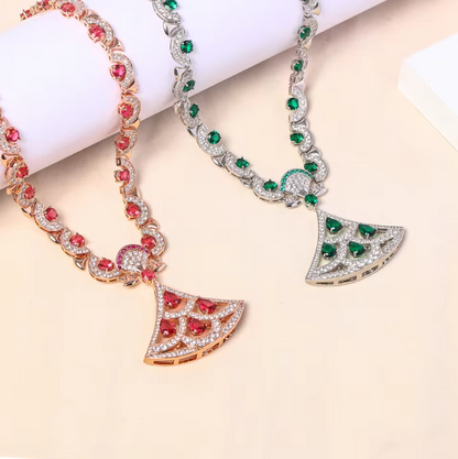 Luxury Zircon Pendant Necklace & Earrings Set – Elegant Jewelry for Women