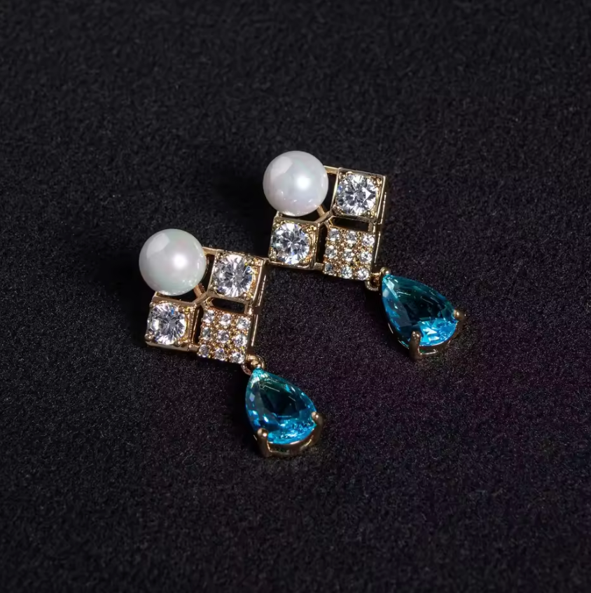 Luxurious Pearl & Zirconia Jewelry Set – Glamorous Party & Wedding Look