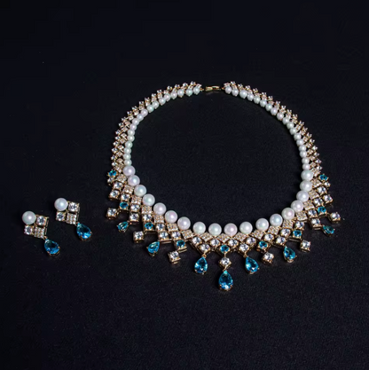 Luxurious Pearl & Zirconia Jewelry Set – Glamorous Party & Wedding Look