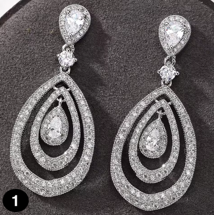 Luxurious high-quality zircon earrings, perfect for parties, weddings, and joyful occasions