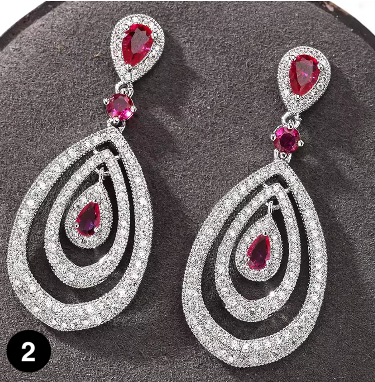 Luxurious high-quality zircon earrings, perfect for parties, weddings, and joyful occasions