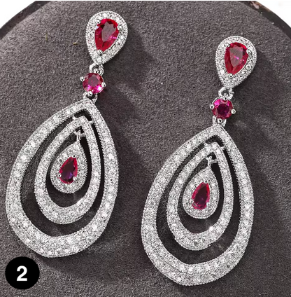 Luxurious high-quality zircon earrings, perfect for parties, weddings, and joyful occasions