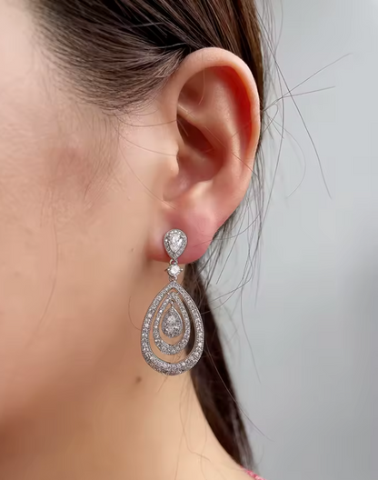 Luxurious high-quality zircon earrings, perfect for parties, weddings, and joyful occasions