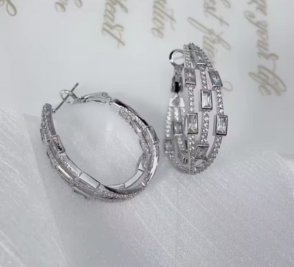 Colorful Twisted Hoop Earrings – Luxury Paved CZ Design