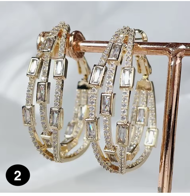 Colorful Twisted Hoop Earrings – Luxury Paved CZ Design