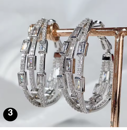Colorful Twisted Hoop Earrings – Luxury Paved CZ Design