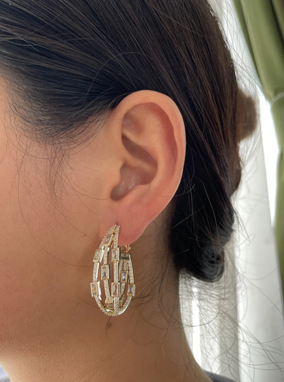 Colorful Twisted Hoop Earrings – Luxury Paved CZ Design