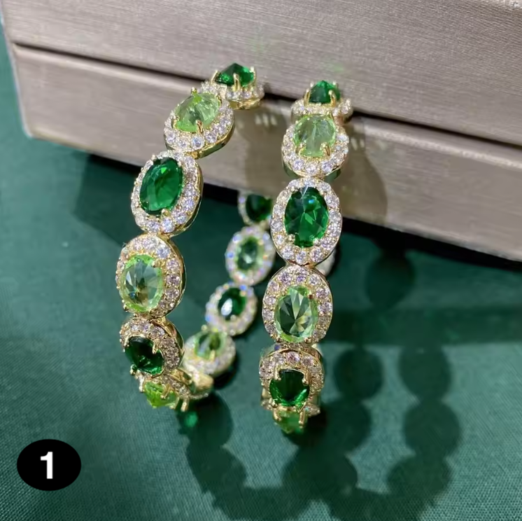 Premium Zirconia Hoop Earrings – Elegant Crystal Circle Jewelry