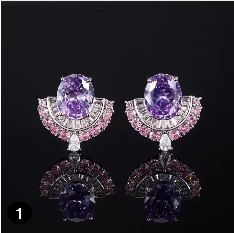 Luxury Crystal Stud Earrings – Elegant Premium Zirconia Design